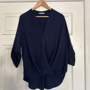 Navy blue loose fitting shirt